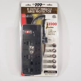 Pp-18926dssb Power Play Products Ppp 8 Outlet Pinnacle Surge Protector 3200j Coax Phone Fax Right Angle New