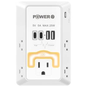 Ps-827sb-2c2a Power S Multi Plug Wall Outlet With Usb Ports 2c2a Snug Night Ligh