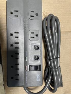 1020 Power Sentry 014227003843 8 Outlet Joules Surge Protector With 3ft Right Angle Plug Mod 384