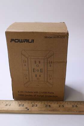 Ahr-508 Powrui Charger Surge Protector 6-outlet Extender With 2 Usb Ports White
