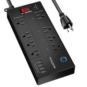 Getien-y-gs-1207-1502-140 Powsav 6 Ft Wifi Surge Protector - 8 Outlet Extension Cord With 4 Smart And A