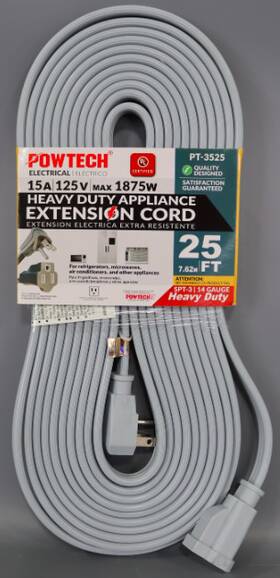 Powtech 608459001618 Heavy Duty 25 Ft Air Conditioner And Major Appliance Extension