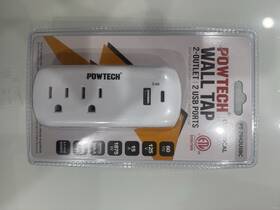 Pt-7842usbc Powtech Wall Tap 2-outlets Usb-a And Usb-c Ports 3.4a 15a 125v White