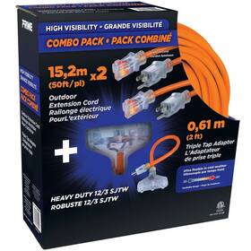 1734187 Prime Outdoor Extension Cord 50 Foot Pack Of 2