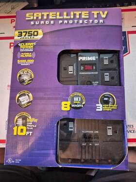 Pb003125 Prime Elite Series Satellite Tv Home Theater Surge Protector 8 Outlet 3750 Joule