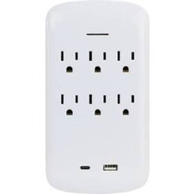 Pbsu072-a Prime 8 -prime Wire And Cable White 15a 6-outlet Surge Tap With Usb-a Usb-c
