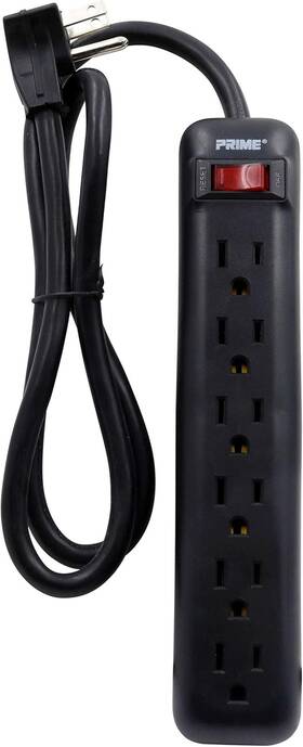 Pb922009 Prime Wire & Cable 744759074515 And 6-outlet Power Strip With Right Angle Plug 14-3
