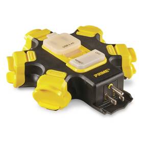 Pbphu345 Prime Wire New 5-outlet Outdoor Power Hub With 2 Usb Ports Heavy-duty Design