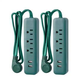 Private Brand Unbranded 313109327399 3 Ft. 3-outlet 2-usb Surge Protector 2-pack