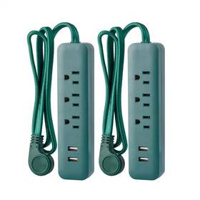 Private Brand Unbranded 705353379246 3 Ft. 3-outlet 2-usb Surge Protector 2-pack
