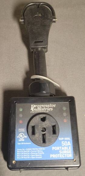 Ssp-50xl Progressive Industries 313028220245 I. Rv Surge Protector 50 Amp Portable No Cover Used As Is