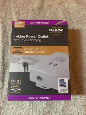 54880 Prolink In-line Power Outlet With Usb Charging Add On
