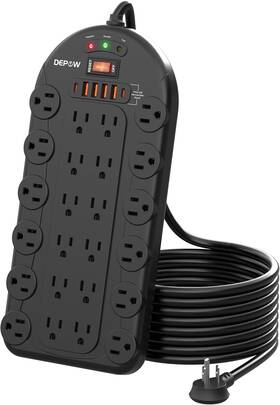 Proxxi 313057848861 24-outlet Power Strip With 6 Usb Ports Surge Protector 8ft Cord Etl Listed