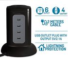 Ptph-3033-towersurgeprotector-black Perfect Life Ideas Power Strip Surge Protector Outlet Usb Desktop