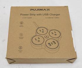 Pj-ps301cu-us Pujima Power Strip With Usb Charger 3 Ac Outlets 2 Usb-a And 1 Usb-c 1250w