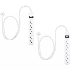 245j Pursuequality Shop 639776116013 General Electric 2pc Multipack 2ft 6 Outlet Surge Protector White