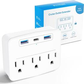 Hd-a2 Puveini Cruise Power Strip Foldable Plug Non Surge Protector With Usb C Outlets 3.4a Tot