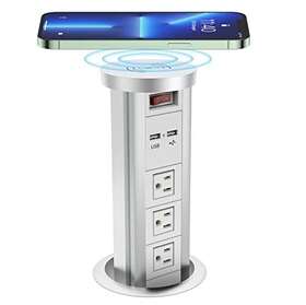 Qba 600978768188 Automatic Pop Up Power Outlet Popup Wireless Charging Station With 3ac Plugs