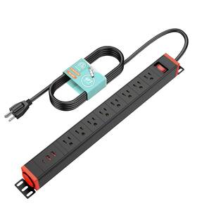 8k2a1c-ro Qba 8 Outlet Heavy Duty Power Strip With Usb Ports Rack Mount Surge Protector Wi