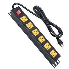 Cfya6kpdu Qba 6 Outlet Metal Power Strip Heavy Duty Wide Spaced Wall Mount