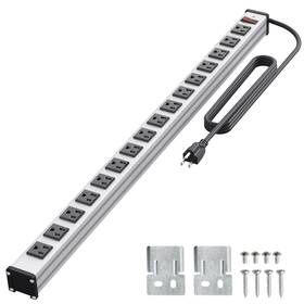 Ltssa16k Qba 16 Outlet Power Strip Heavy Duty Metal With 10ft Extension Cord