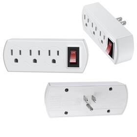 Sy610-3 Qba 3 Prong Outlets Ac Grounded Triple Outlet Adapter Multi Plug With Switch O