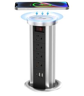 Tf14241201f15c Qba Pop Up Outlet Countertop With 10 W Wireless Charger 4 Outlets 3 Usb Ports
