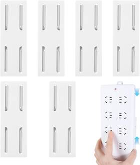 W1x5gvsai Qianyu 634291 1 6 Pcs Self Adhesive Power Strip Holder Mount Sliding White