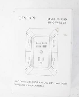 B08r6s1m1k Qinlianf Wall Charger Surge Protector 5 Outlet Extender W 4 Usb Ports White