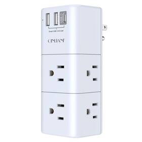 Fn-503 Qinlianf Usb Outlet Extender Surge Protector - Multi Plug With Rotat Inch