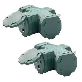Qitim 610840958715 Outdoor Plug Outlet Splitter 3 Way Outlets Power Extender With Safe Cover H