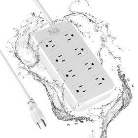 Ipx6 Qiyuan 755752619313 Outdoor Power Strip Weatherproof Waterproof Surge Protector With 8 Wide