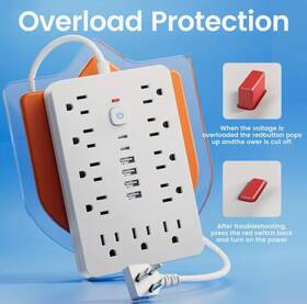 Ps-11 Qkp New 17-1 Power Strip With Usb Chargers Surge Protector