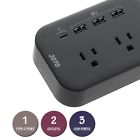 Ql02-blac Joto Outlet Surge Protector Power Strip With Usb 689740946139