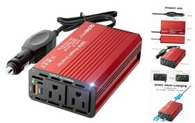 M7900pd Qoretty Car Power Inverter 300w Dc 12v To Ac 120v Converter With Dual Outlets 65w