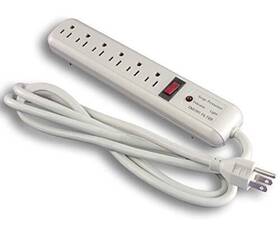 Quail Electronics 721633130338 6-outlet Surge Protected Power Strip - 6ft Cord