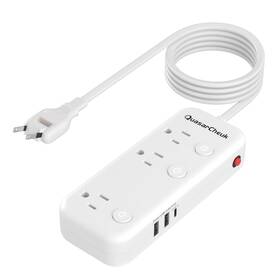 Quasarcheuk 768447819219 2 Prong Power Strip To 3 Outlet Adapter Extension Cor