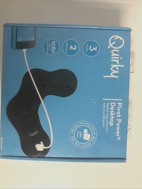 11641 Quirky Power Desktop Flexible Surge Protector With 3 Outlets And Two Usb Ports Black New