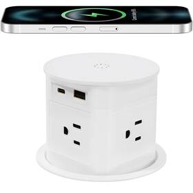 Pd20w Qunpqiuer 717020944022 Pop Up Outlet For Countertop With 15w Wireless Charger 4 Outlets 1 Usb-