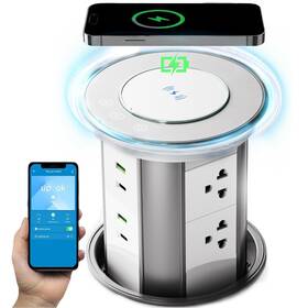 Redcomets 744173799599 Pop Up Outlet For Countertop With Mobile App Remote Control 4.9 Inch Space Saver R