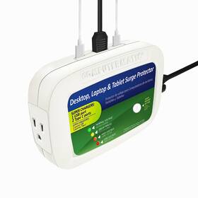 Refrigmatic 674012433233 2-in-1 Electronic Voltage Surge Protector Fast Charging For Laptop/desktop