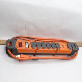 Rg608u Ridgid Surge Protector 6-outlet 2 Usb-a 8-ft Cord