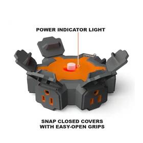 Ridgid Rgdcppc2 5-outlet Surge Protector Wall Tap Cb/indicator Gray/orange