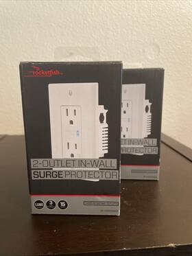 Rd-hts120w22 Rocketfish Rf-hts120w22 Rocketfish- 2 Outlet In-wall Surge Protector White Brand New