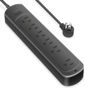 Romatico 313102870854 Power Strip Surge Protector Socket 6 Outlets For Multiple Devices 4 Ft Flat Pl