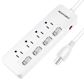 Rootoma 313448978642 Appliance Extension Cord With Individual Switches On Off - 6 Ft 14 Gauge Hea