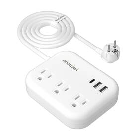 Rootoma 768477513798 European Travel Plug Adapter With Usb C Outlet Converter Us To Europ
