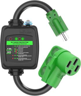 Ed-15m50fosp Rvguard Surge Protector 50 Amp To 110 Volt Rv Adapter Cord With 15m/50f