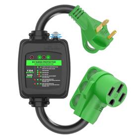 Rgac3050-os Rvguard Surge Protector 30 Amp To 50 Rv Adapter 30m/50f Standard Green