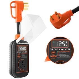 Ec72849 Saker Waterproof 30 Amp Rv Surge Protector With Lcd And Circuit Analyzer - 10 000 Joules